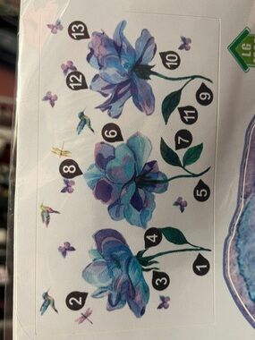 Blue Purple Floral Wall Sticker Sheet